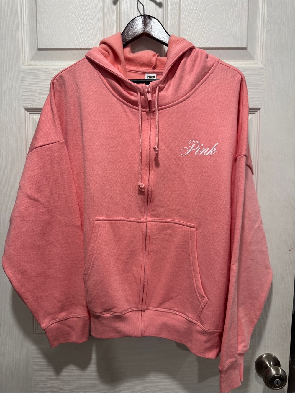 PINK Victoria's Secret Coral Pink Zip-Up Hoodie